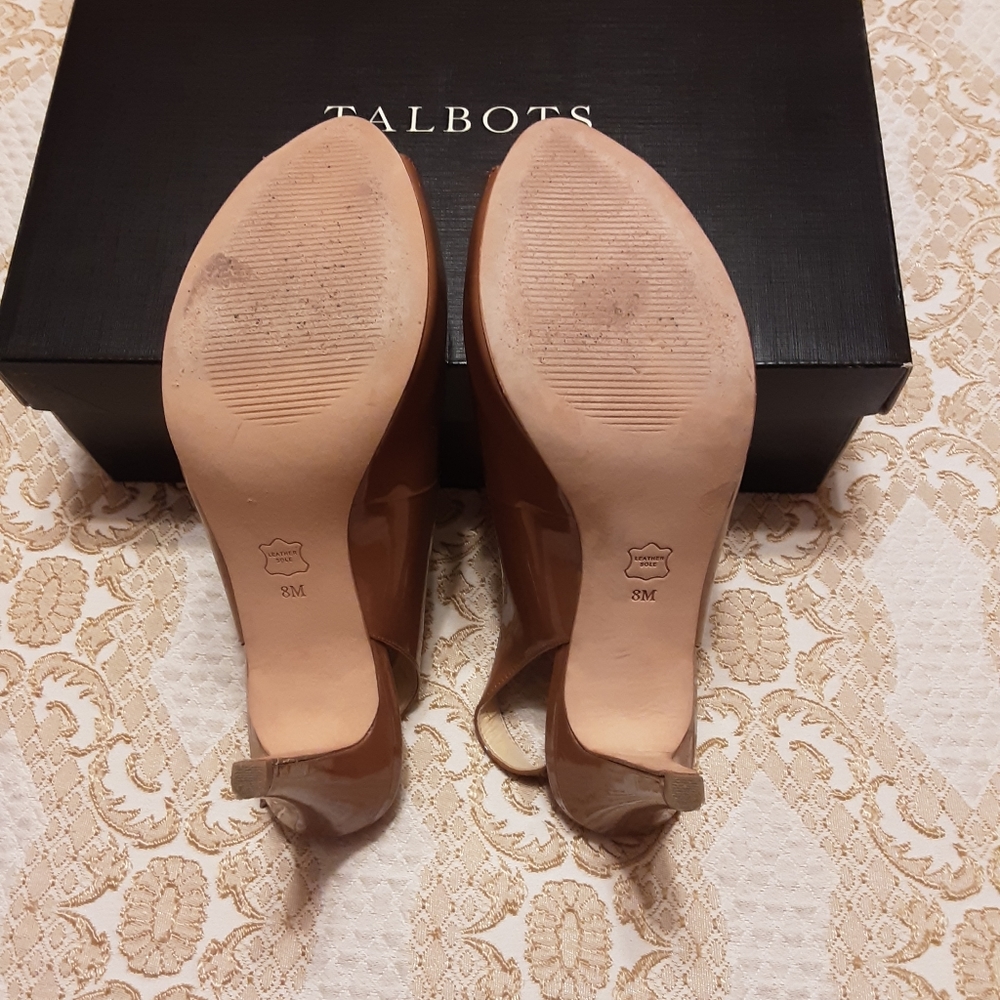 TALBOTS EDITH 4 PRAILINE COLOR PLATFORM HIGH HEEL SHOE SIZE 8M - Picture 7 of 10